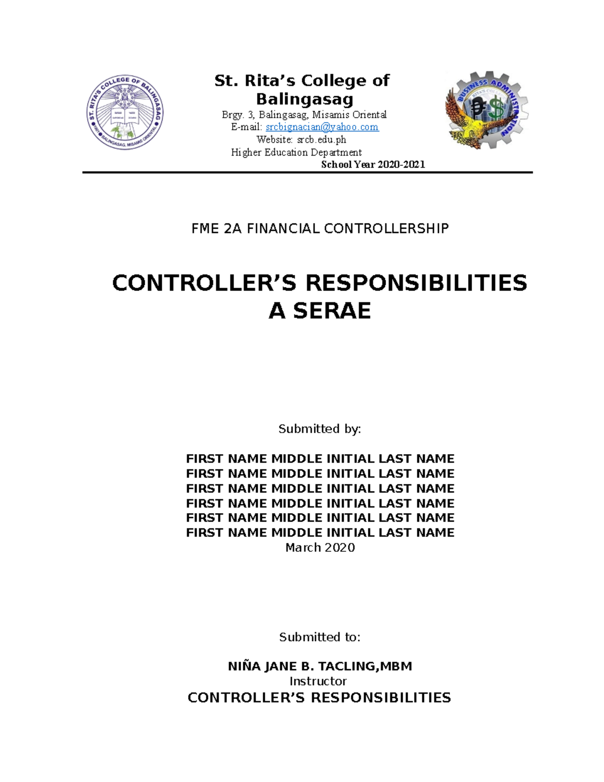 Serae Format - hello how are you? - St. Rita’s College of Balingasag ...