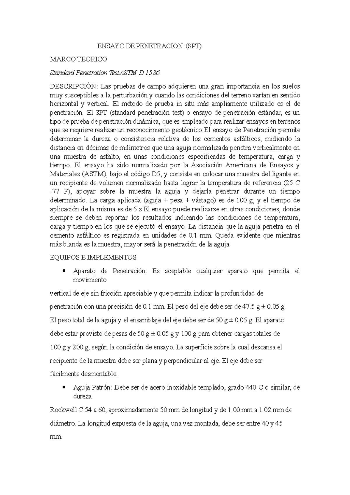 Ensayo DE ssss ENSAYO DE (SPT) MARCO