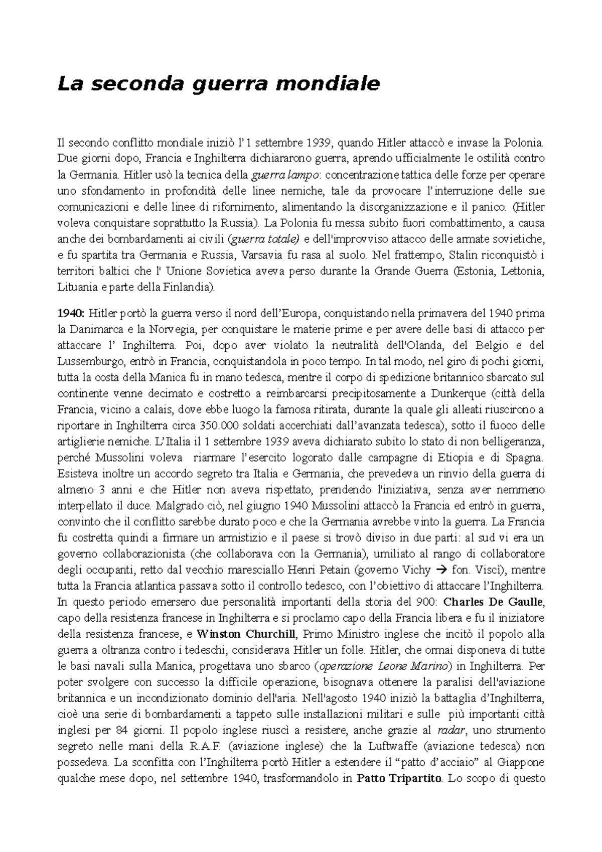 La seconda guerra mondiale ultima versione - La seconda guerra mondiale ...
