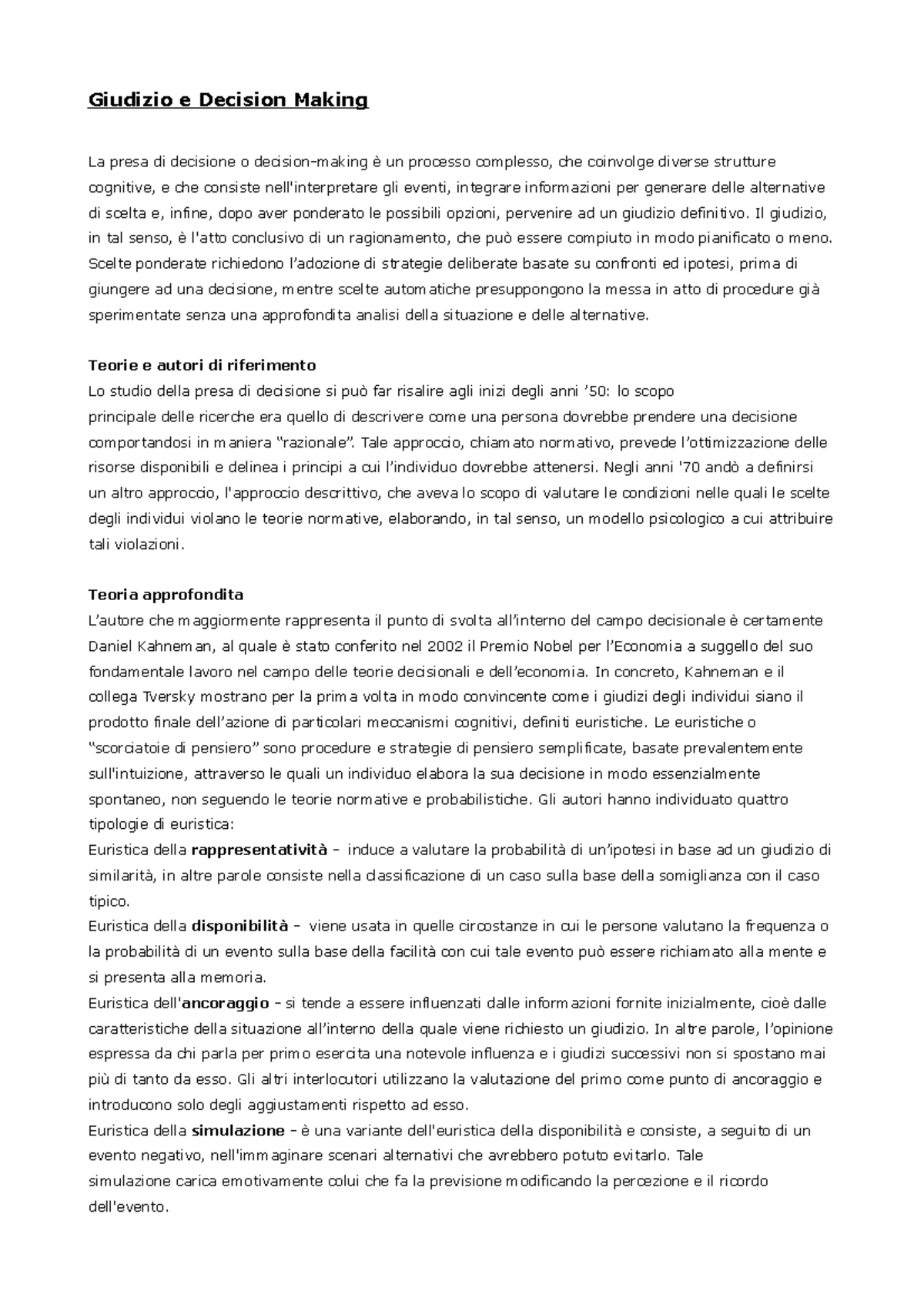 l idea che impedisce un giudizio obiettivo