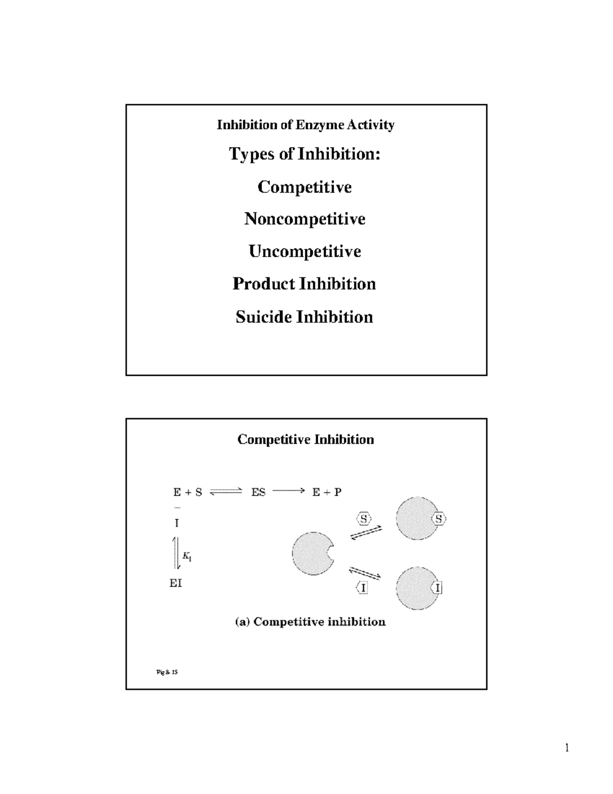 5enzyme - Lecture notes 1 - Inhibition of Enzyme Activity Types of ...