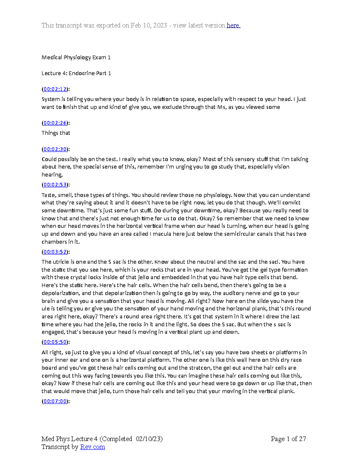 Med Phys Lecture 4 Medical Physiology Exam 1 Lecture 4 Endocrine