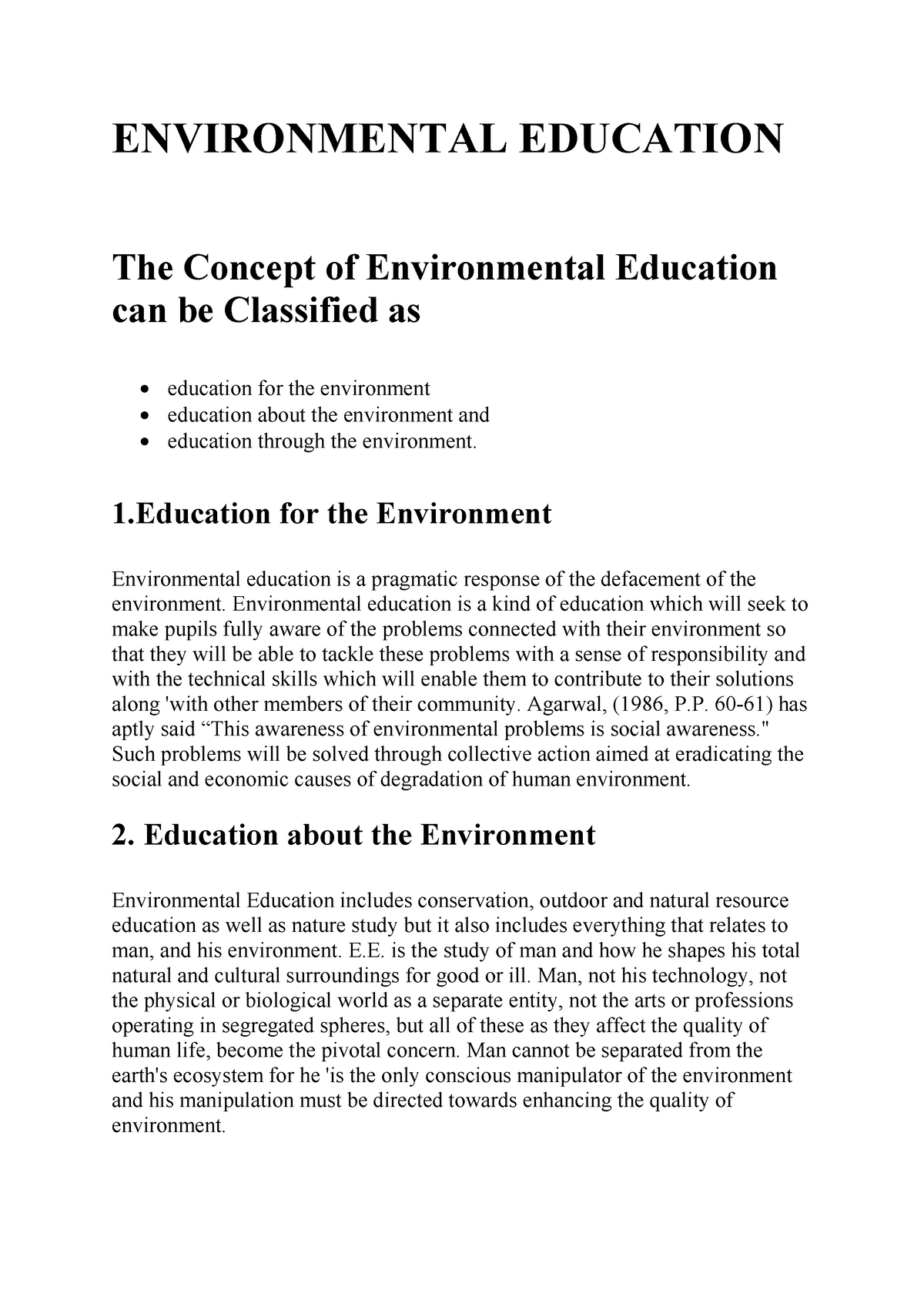 thesis topics on environmental education