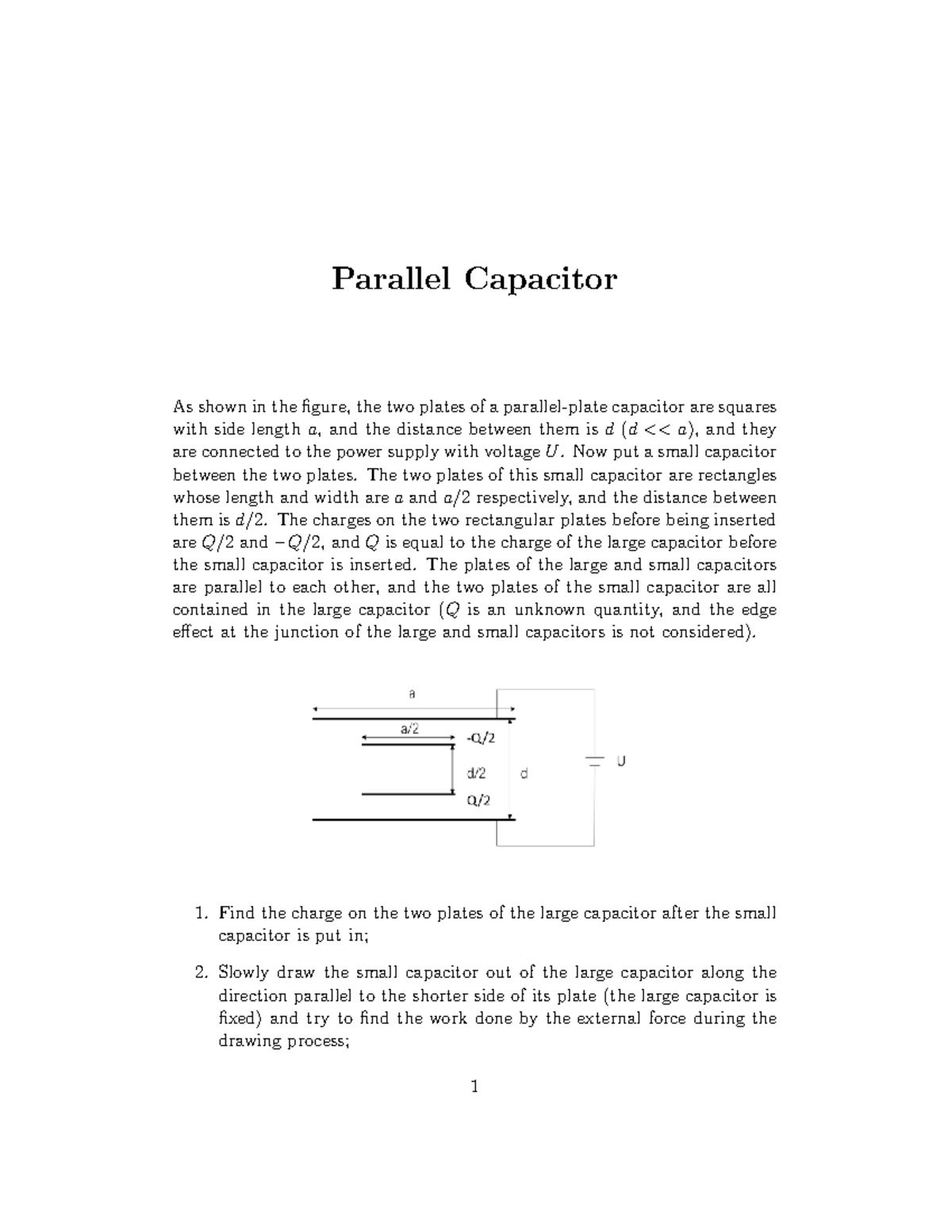 Parallel Capacitor 1 - idk - Parallel Capacitor As shown in the figure ...