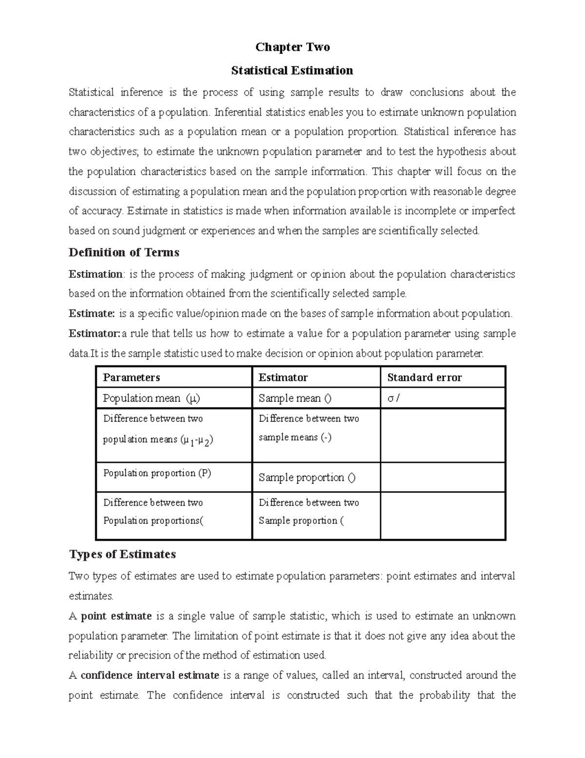 Ch-2 - for reading to have enough understanding - Chapter Two ...
