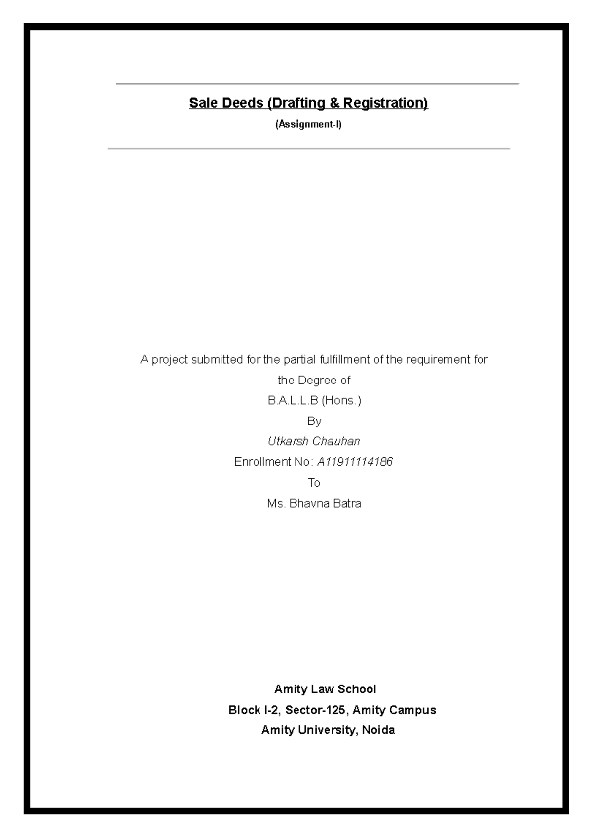 Sale-deed-project - the document sis based on sale deed. - Sale Deeds ...