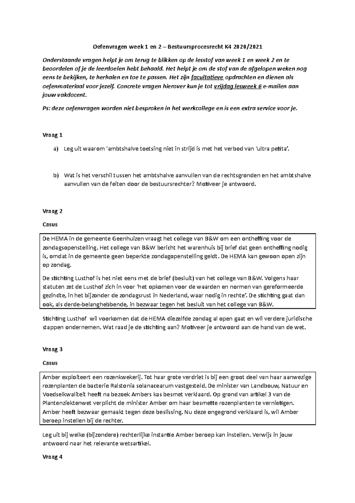 Oefenvragen Lesstof Week 1 En 2. - Oefenvragen Week 1 En 2 ...