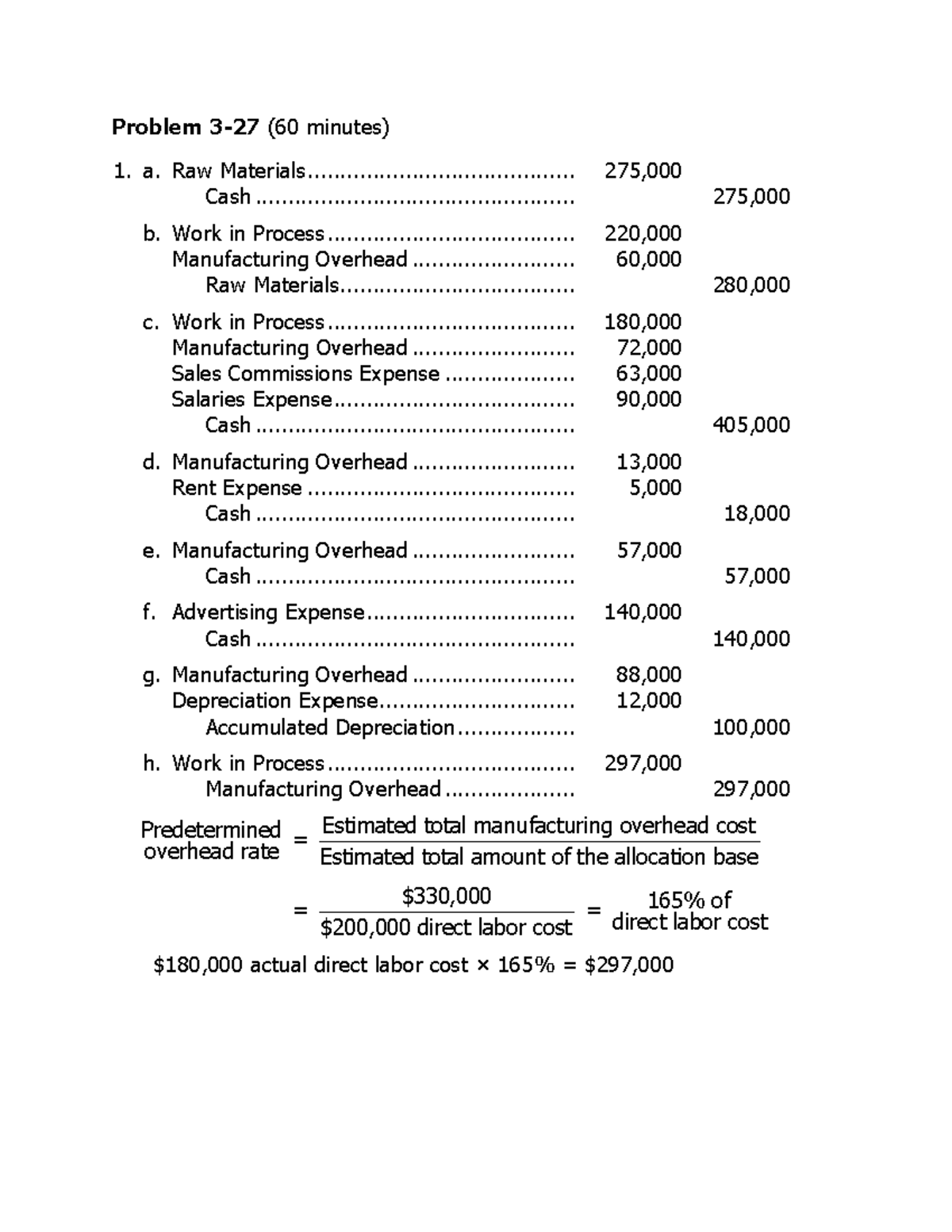 Solutions Garrison 15 th ed assigned problems1 Problem 327 (60 minutes) 1. a. Raw Materials