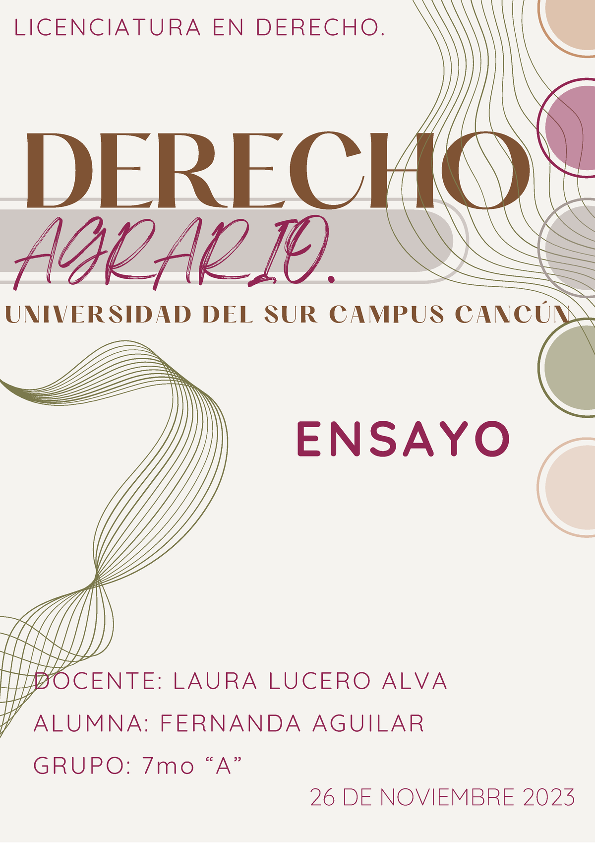 Derecho Agrario Actividad 1 - DERECHO LICENCIATURA EN DERECHO. AGRARIO ...