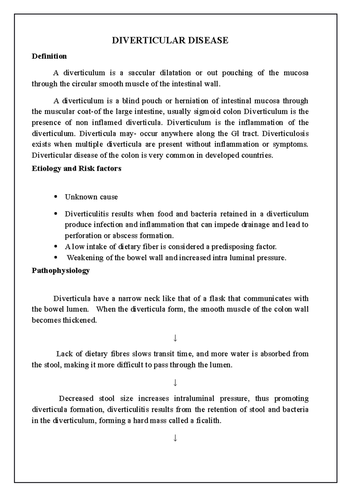 20. Diverticular Disease - DIVERTICULAR DISEASE Definition A ...