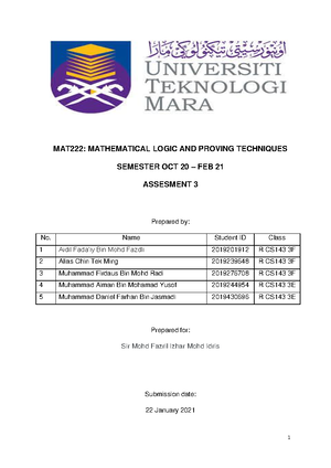 choose method for proving technique - Logic Math - Studocu