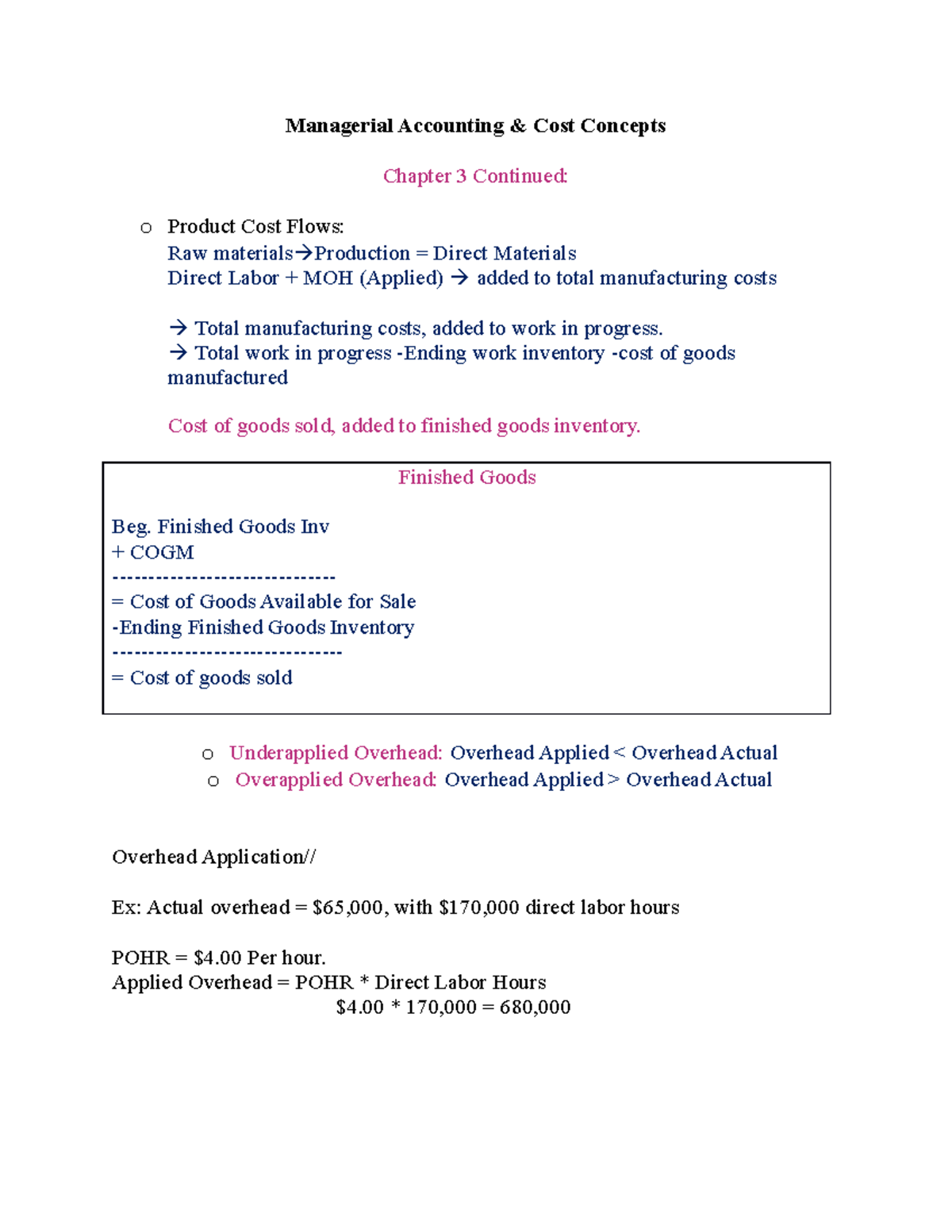 Ch3Overhead Applications Managerial Accounting & Cost Concepts