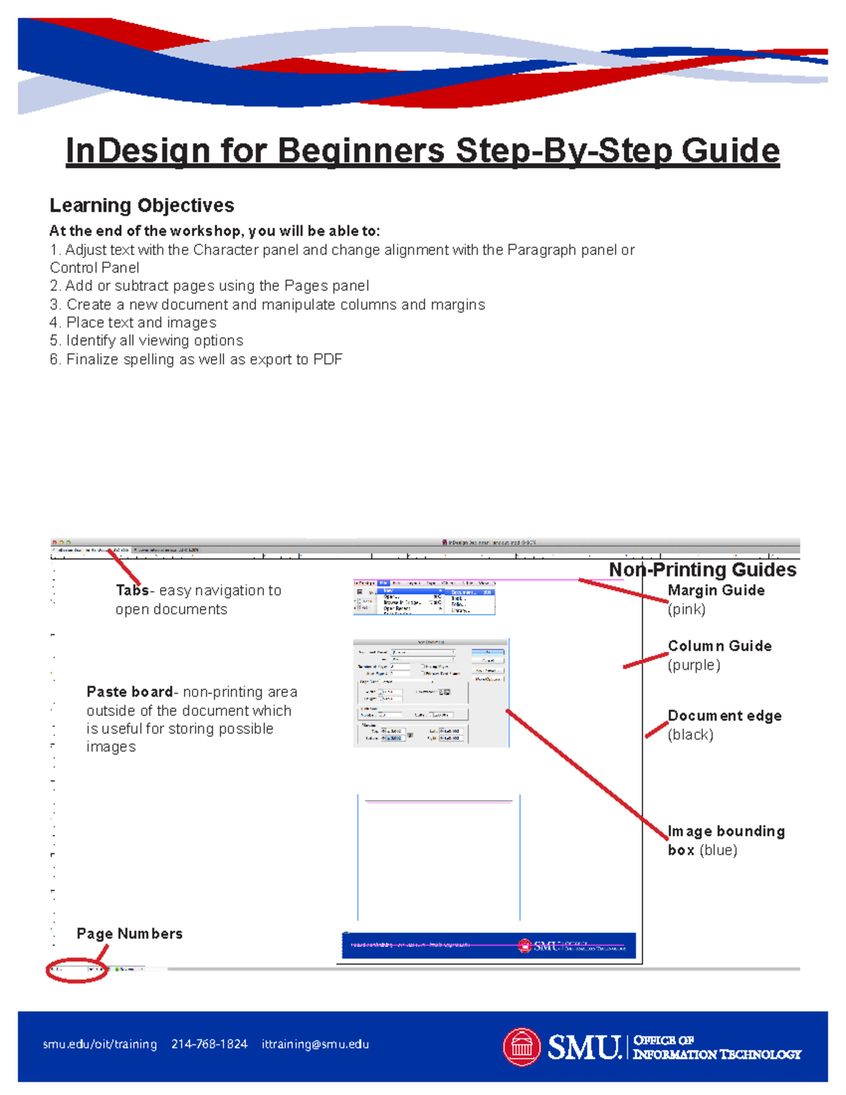 In Design Beginner Handout - Paste board- non-printing area outside of ...