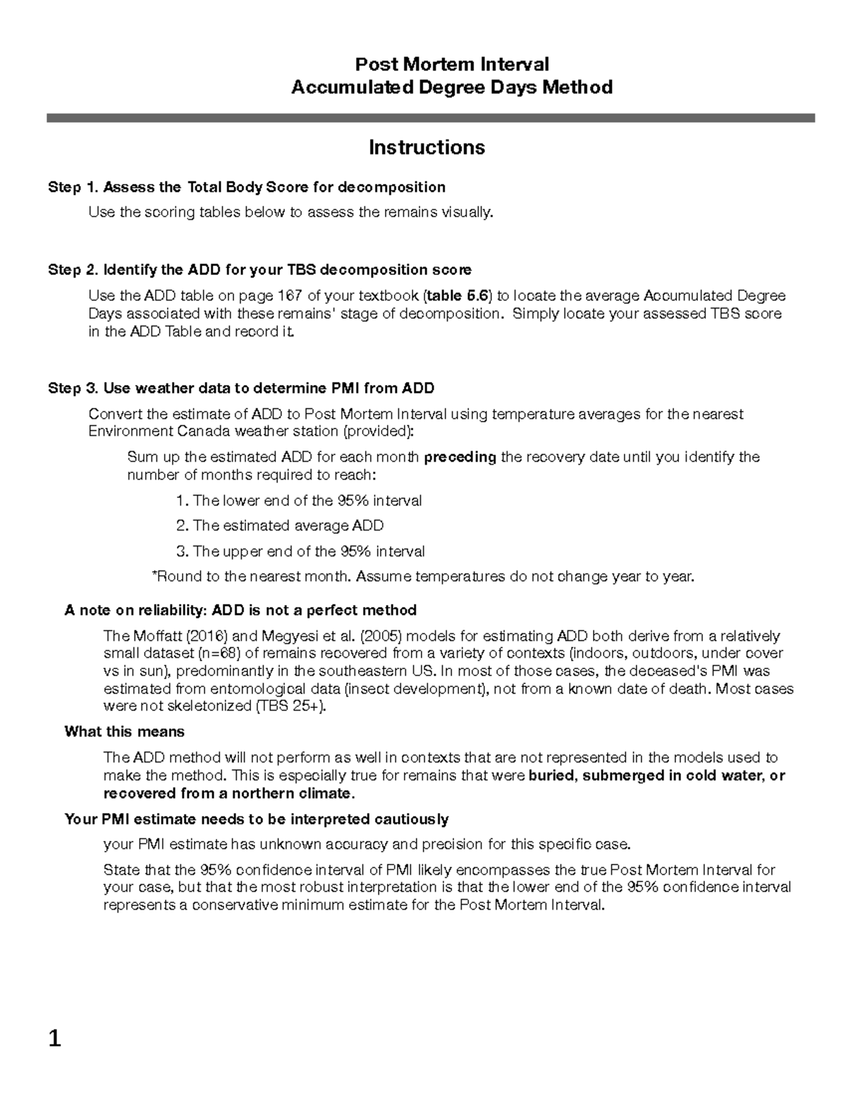 3FA3 W2021 TBS ADD Handout - Step 1. Assess the Total Body Score for ...