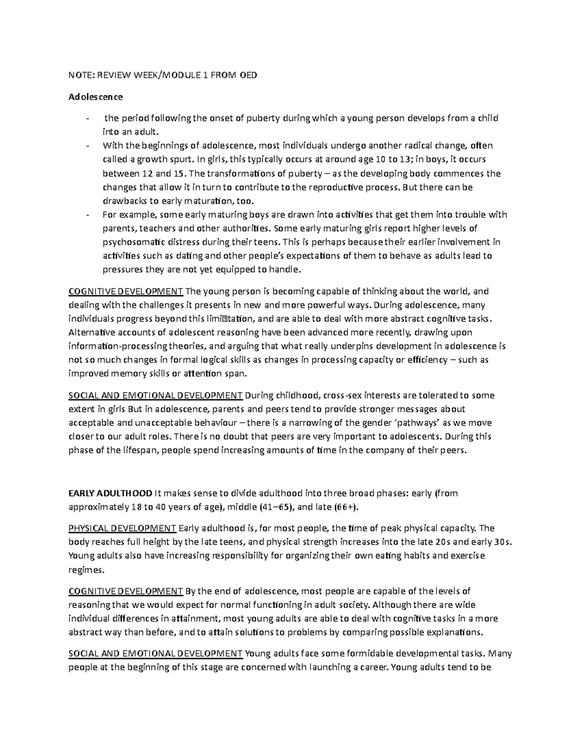 Perdev- Reviewer - answer key - NOTE: REVIEW WEEK/MODULE 1 FROM OED ...