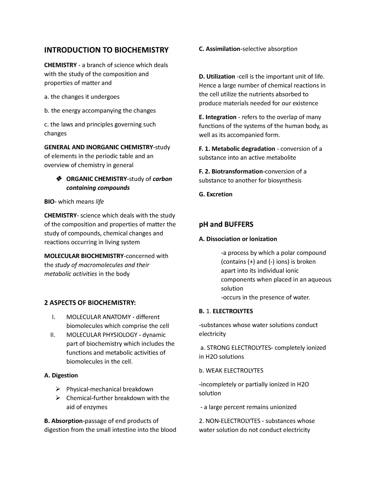 Basta- Biochem-TO - None - INTRODUCTION TO BIOCHEMISTRY CHEMISTRY - a ...