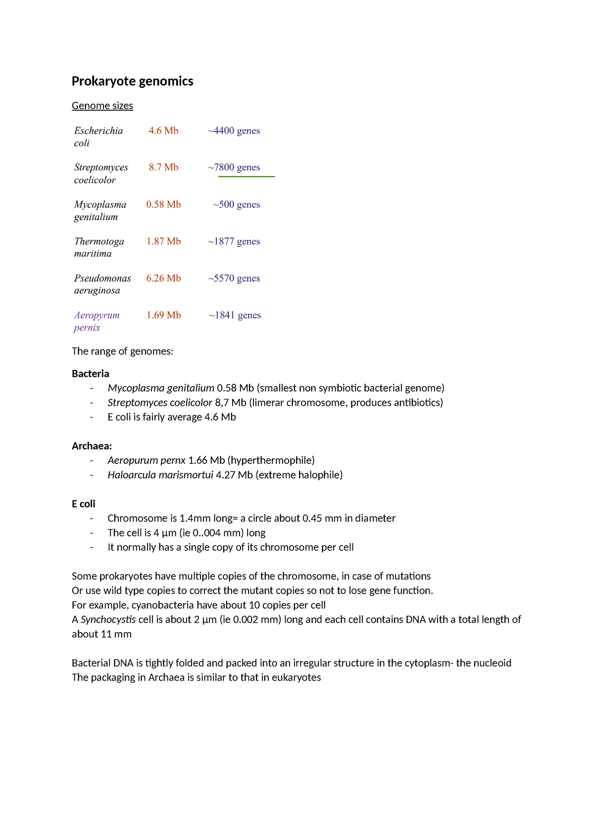 Prokaryote genomics - Prokaryote genomics Genome sizes The range of ...