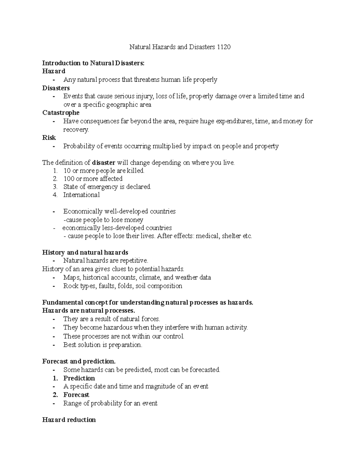 Natural Hazards and disasters - Risk Probability of events occurring ...