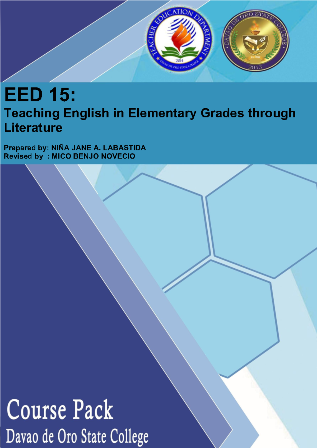 Course PACK EED 15 EED 15 Teaching English in Elementary Grades