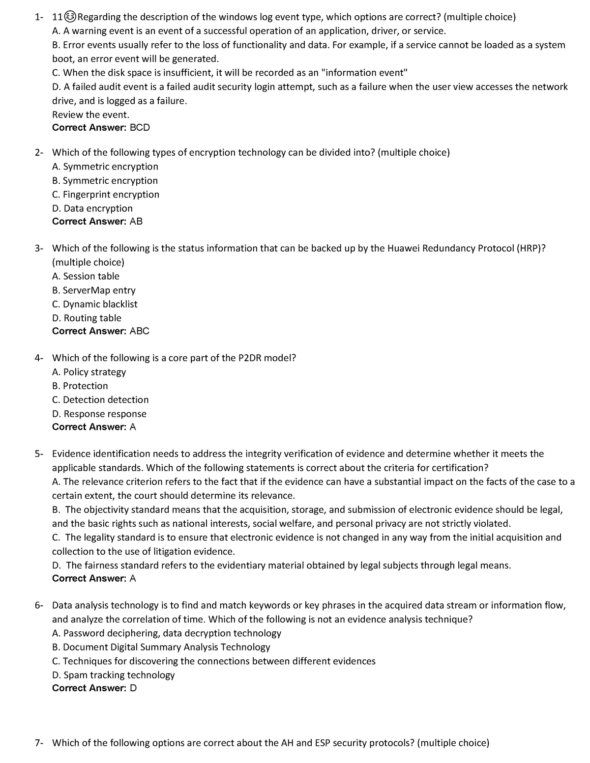 HCIA Security H12-711 is exam practise - 1- 11 ☺Regarding the ...