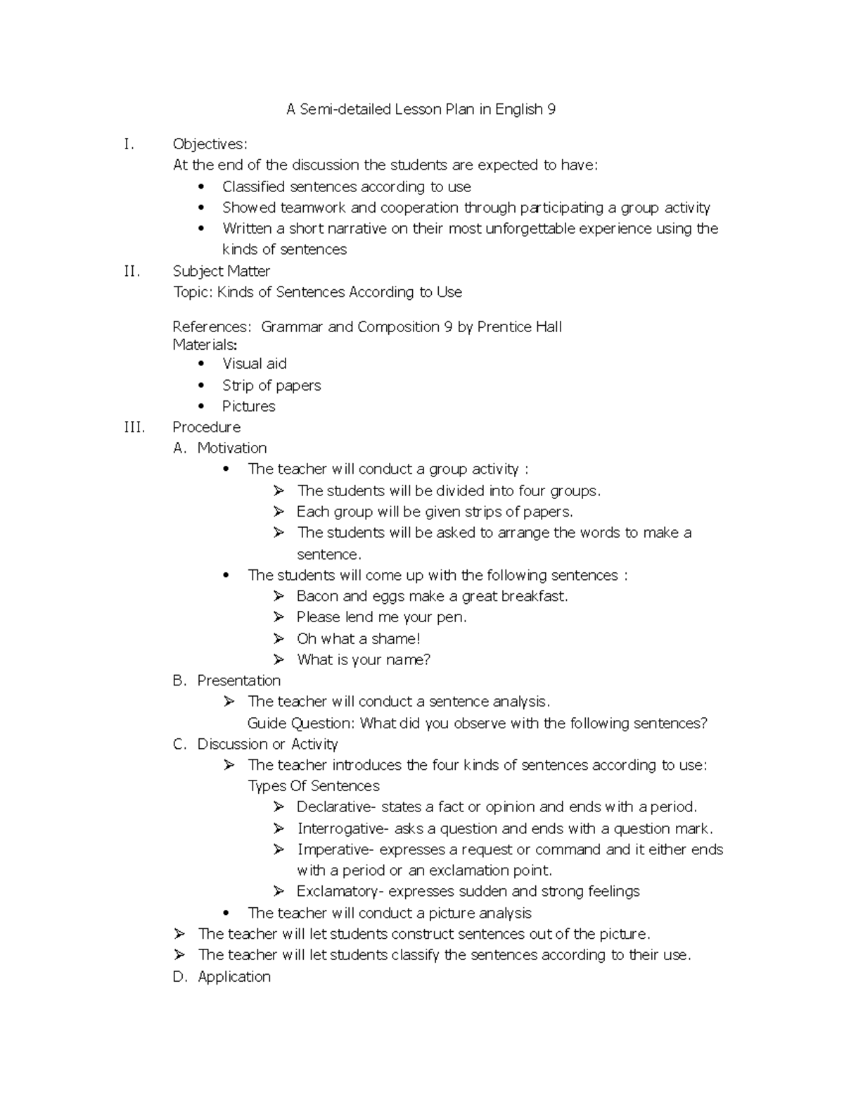 352027311 Semi Detailed Lesson Plan - A Semi-detailed Lesson Plan in ...