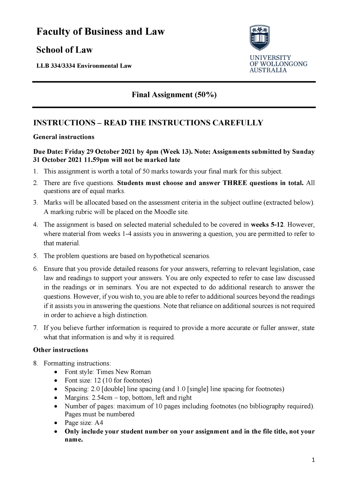 final-assignment-2021-faculty-of-business-and-law-school-of-law-llb