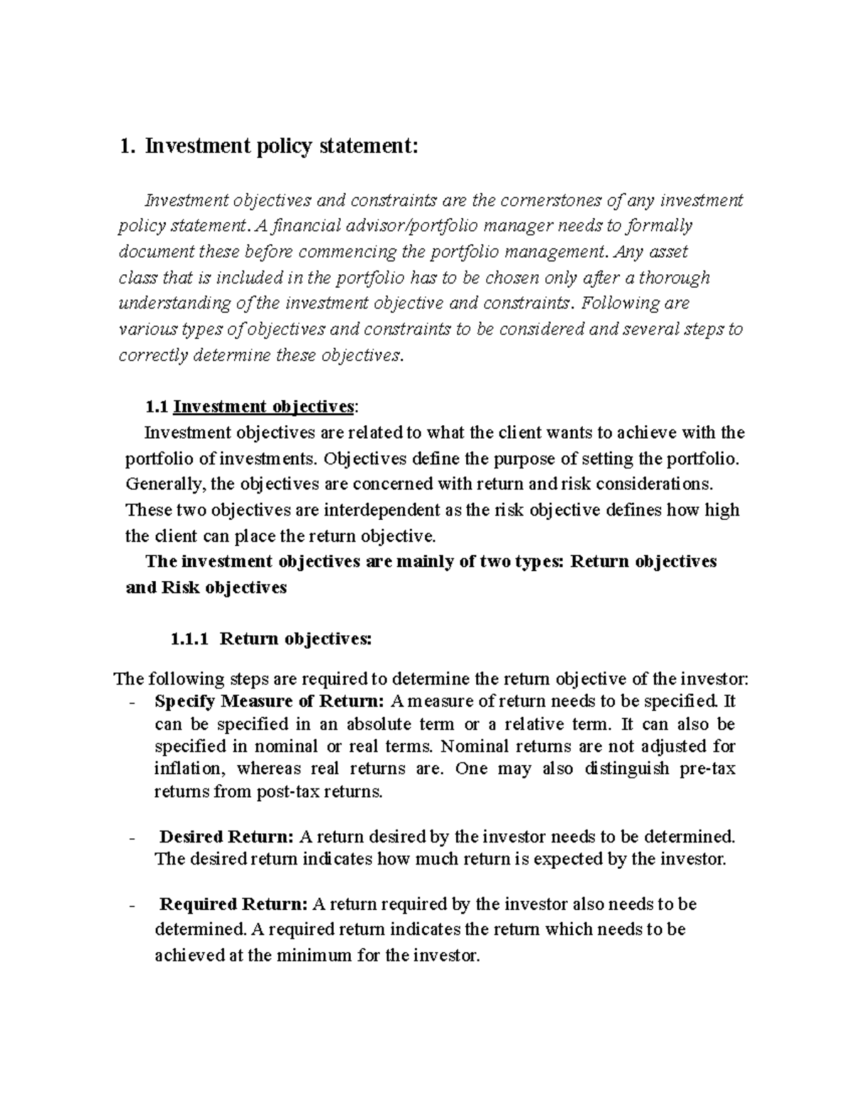 investment-policy-statement-1-investment-policy-statement