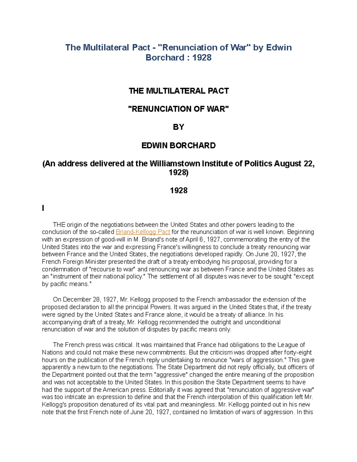 The Multilateral Pact - Hensley's class - The Multilateral Pact ...