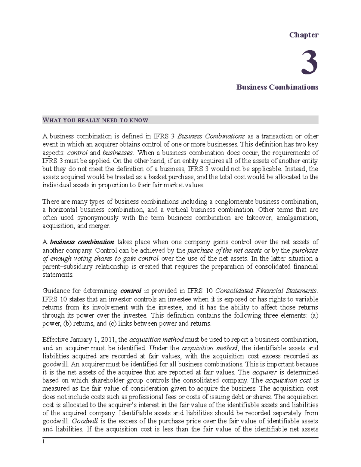 Advanced Financial Accounting Chapter Note 03 Chapter 3 Business Combinations WHAT YOU REALLY
