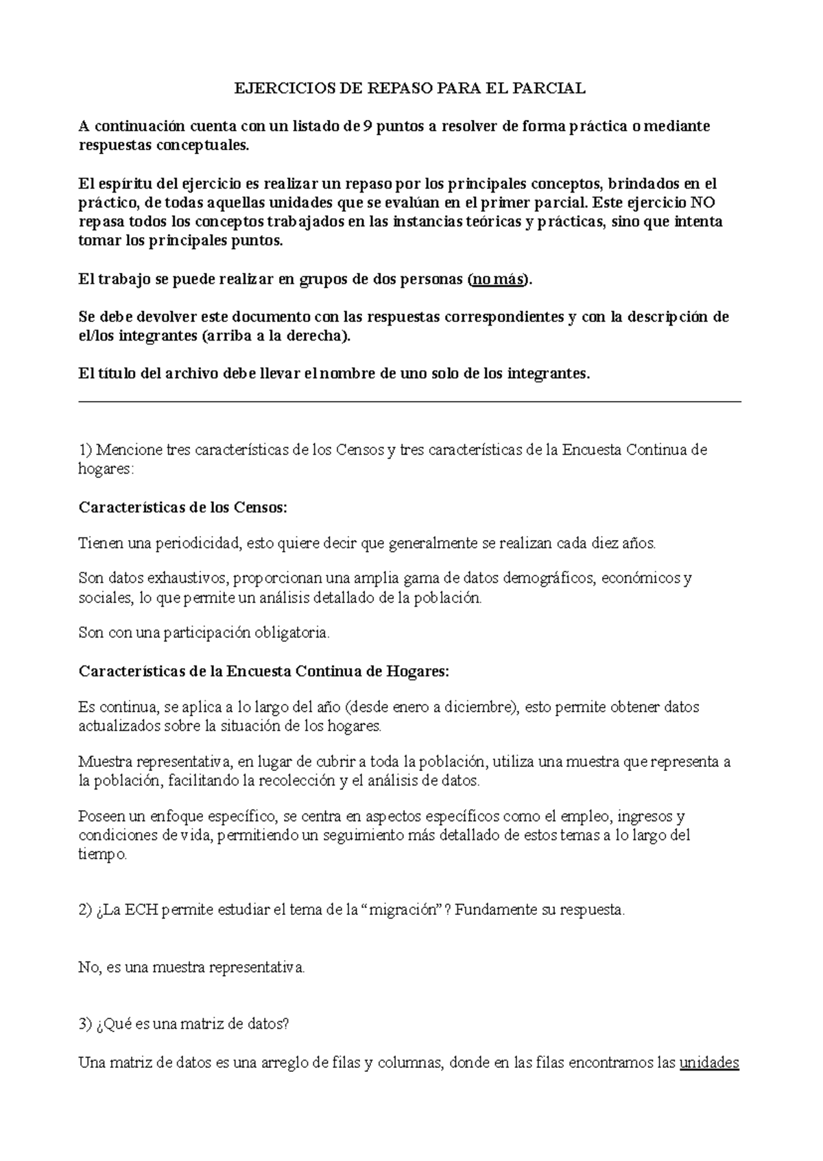 Repaso Primer Parcial 2024. - EJERCICIOS DE REPASO PARA EL PARCIAL A ...