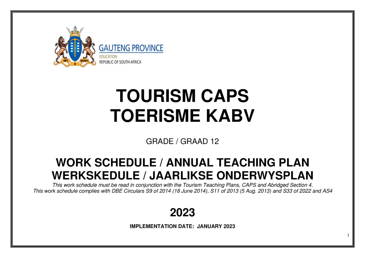 tourism grade 12 2023