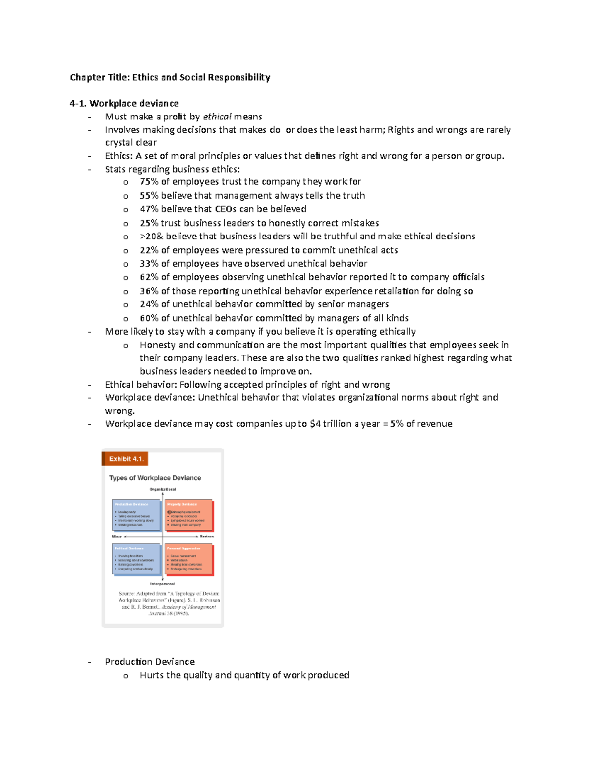 MGMT Ch. 4 - Alexander - Chapter Title: Ethics and Social ...