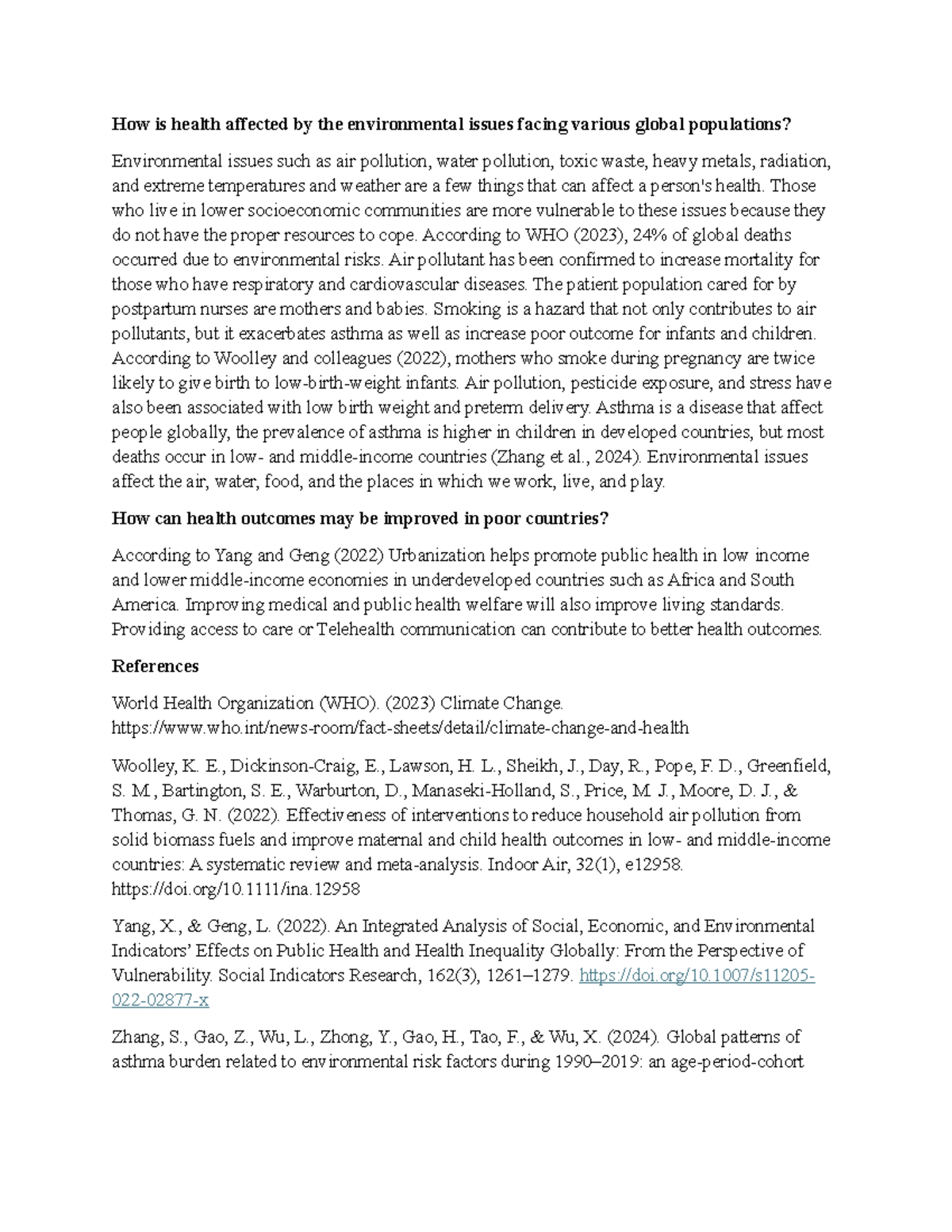 Environmental issues - Those who live in lower socioeconomic ...