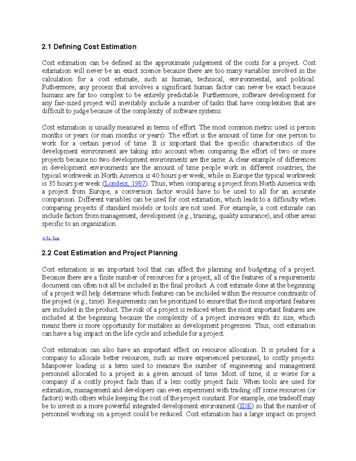 Cost estimation and project planning 2 Defining Cost Estimation Cost