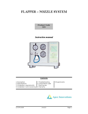 Im310 - LAB CALCULATIONS - STUDY OF I/P AND P/I CONVERTER Instruction ...