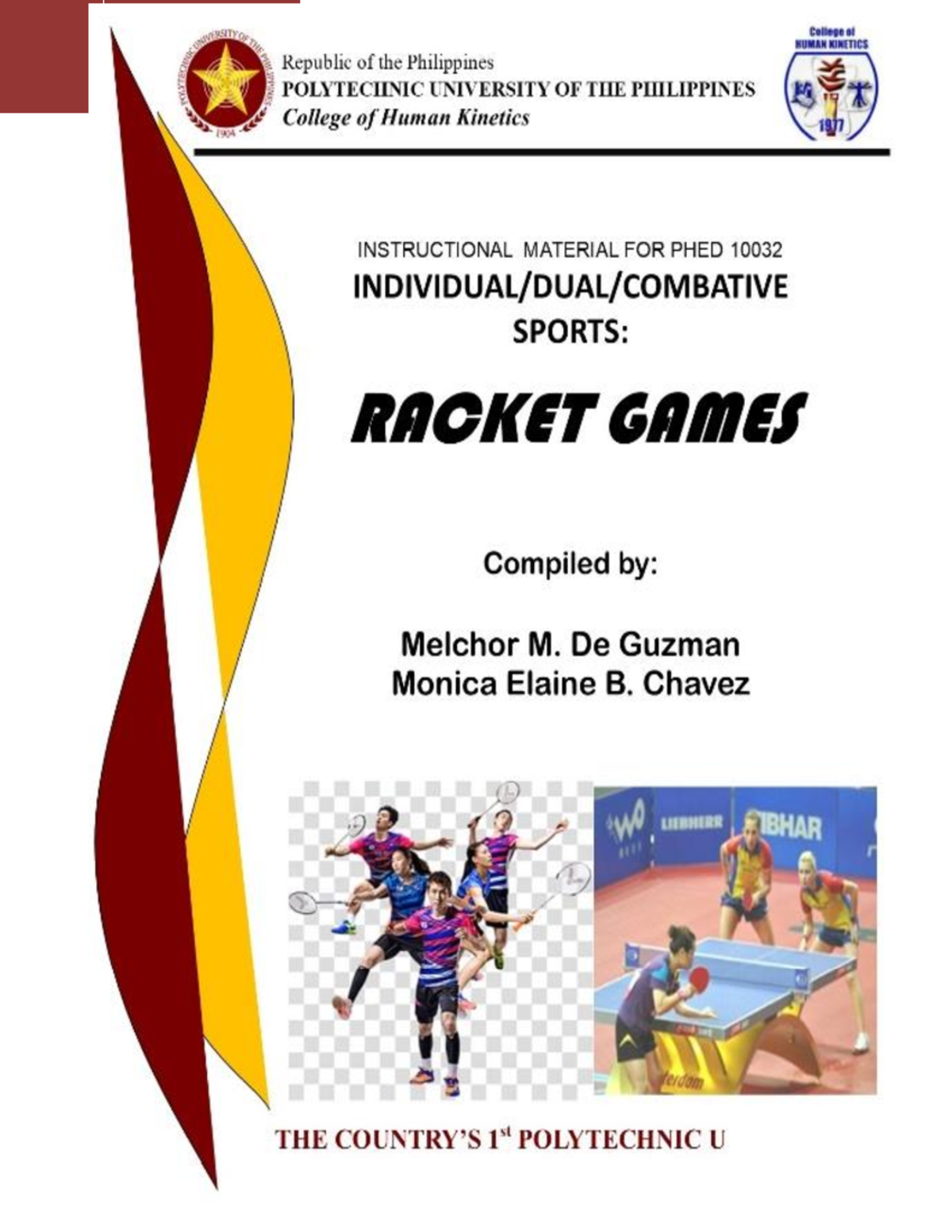 IM for Racket Games PE 3 . Final COPY College of Human CHK