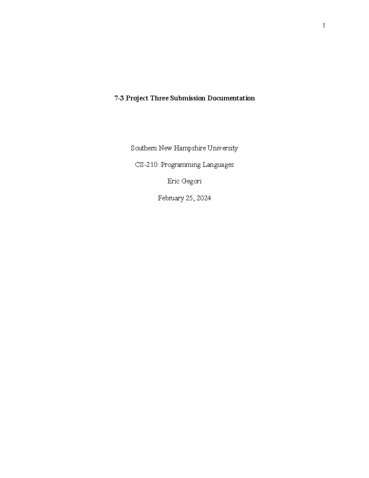 7 3 Project Three Submission Documentation 1 7 3 Project Three