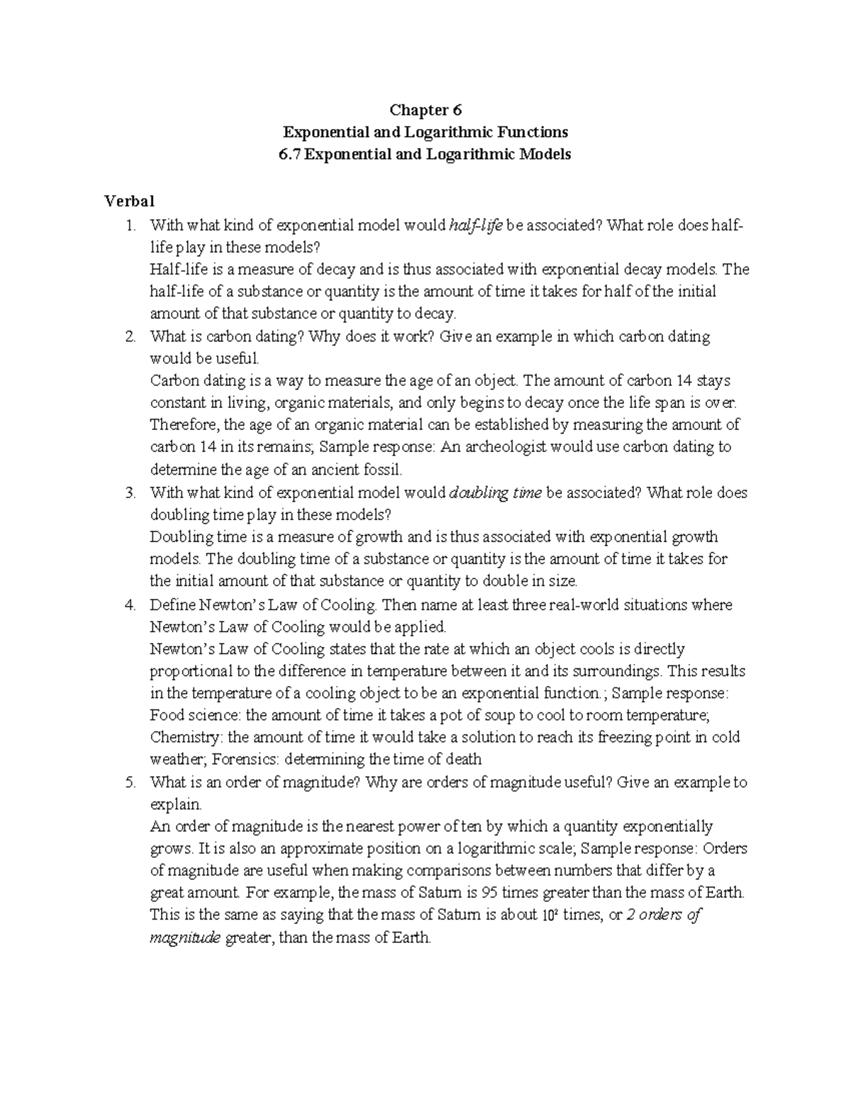 Cnx ca solutionsmanual 06 07 xyz - Chapter 6 Exponential and ...