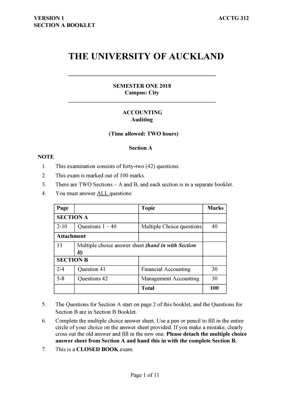 Exam - 2018 S1 - Final Practice With Answers - SECTION A BOOKLET THE ...