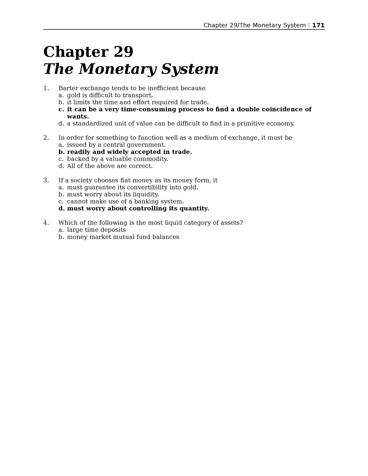 Chapter 29 - MANKIW - Chapter 29/The Monetary System 171 Chapter 29 The ...