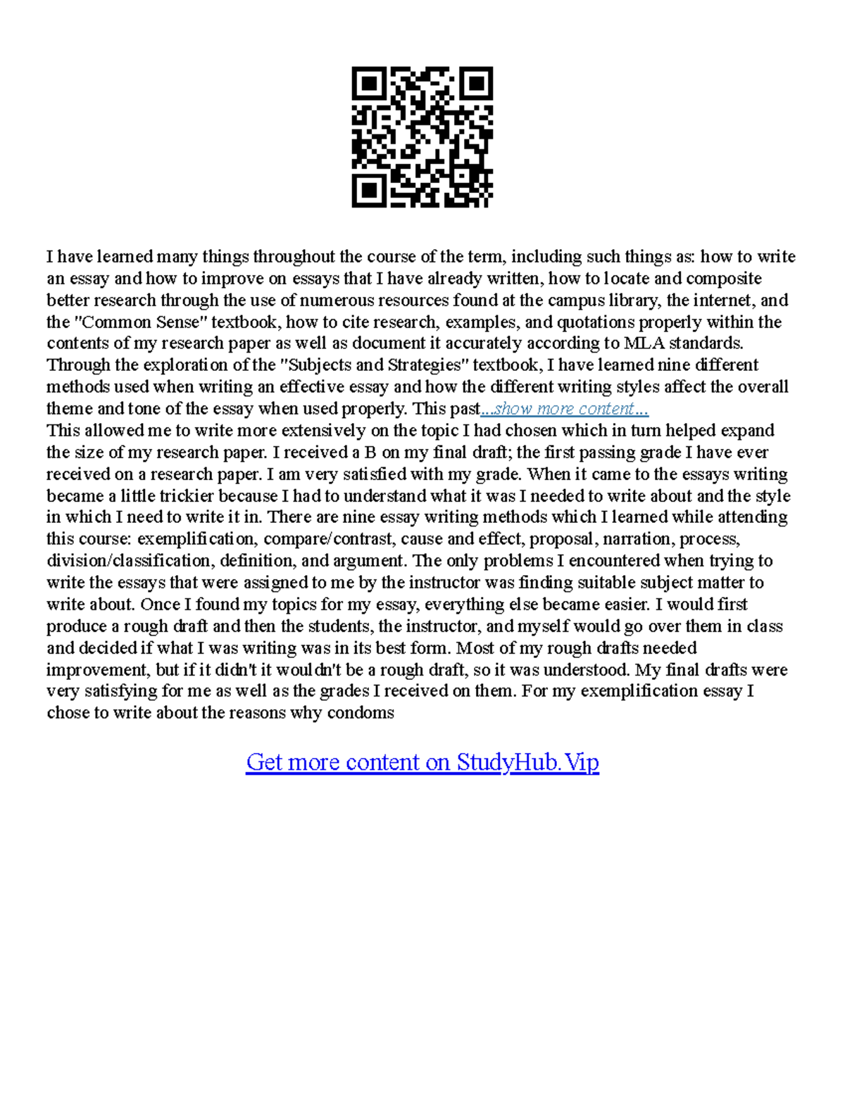Narrative Essay Introduction Example - I have learned many things ...