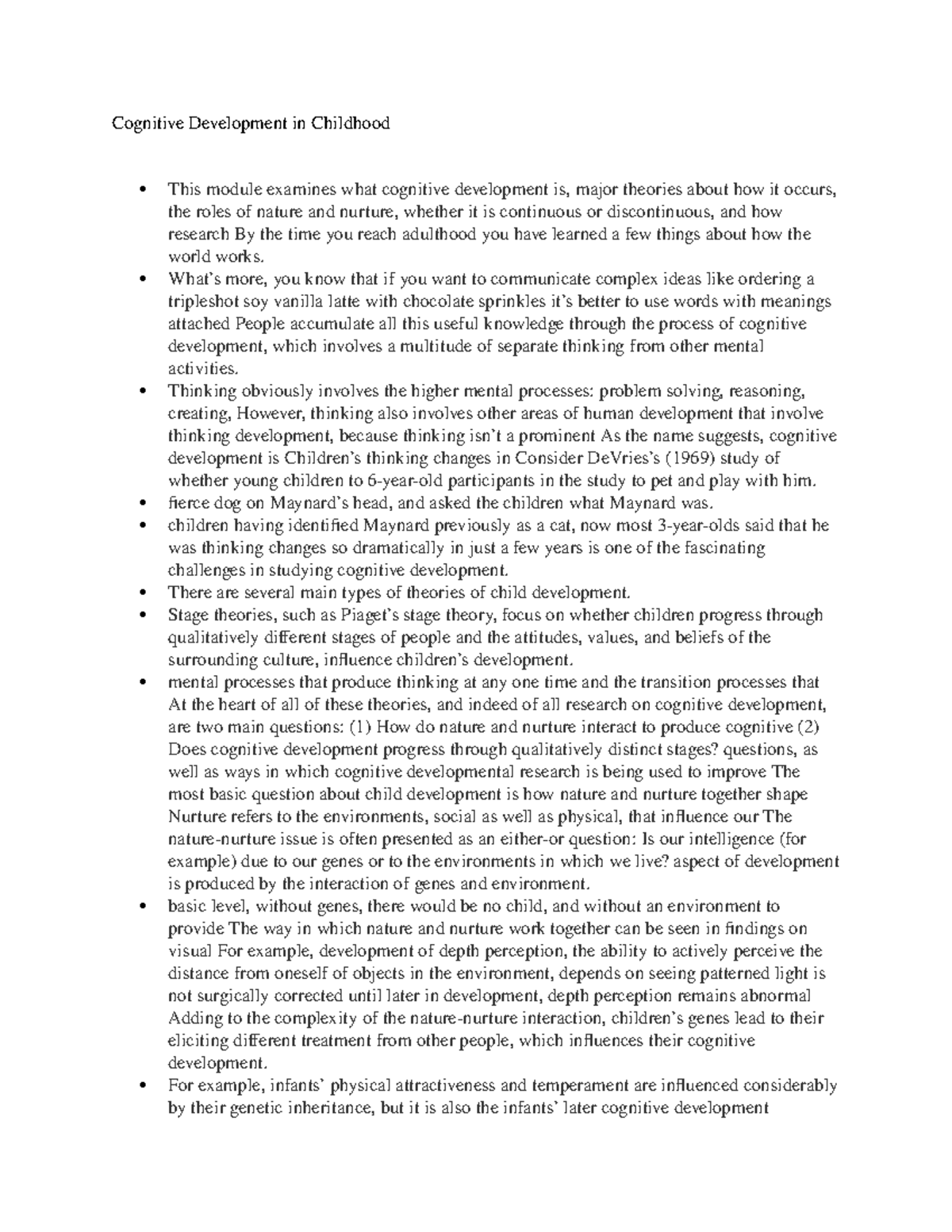Cognitive Development in Childhood - What’s more, you know that if you ...