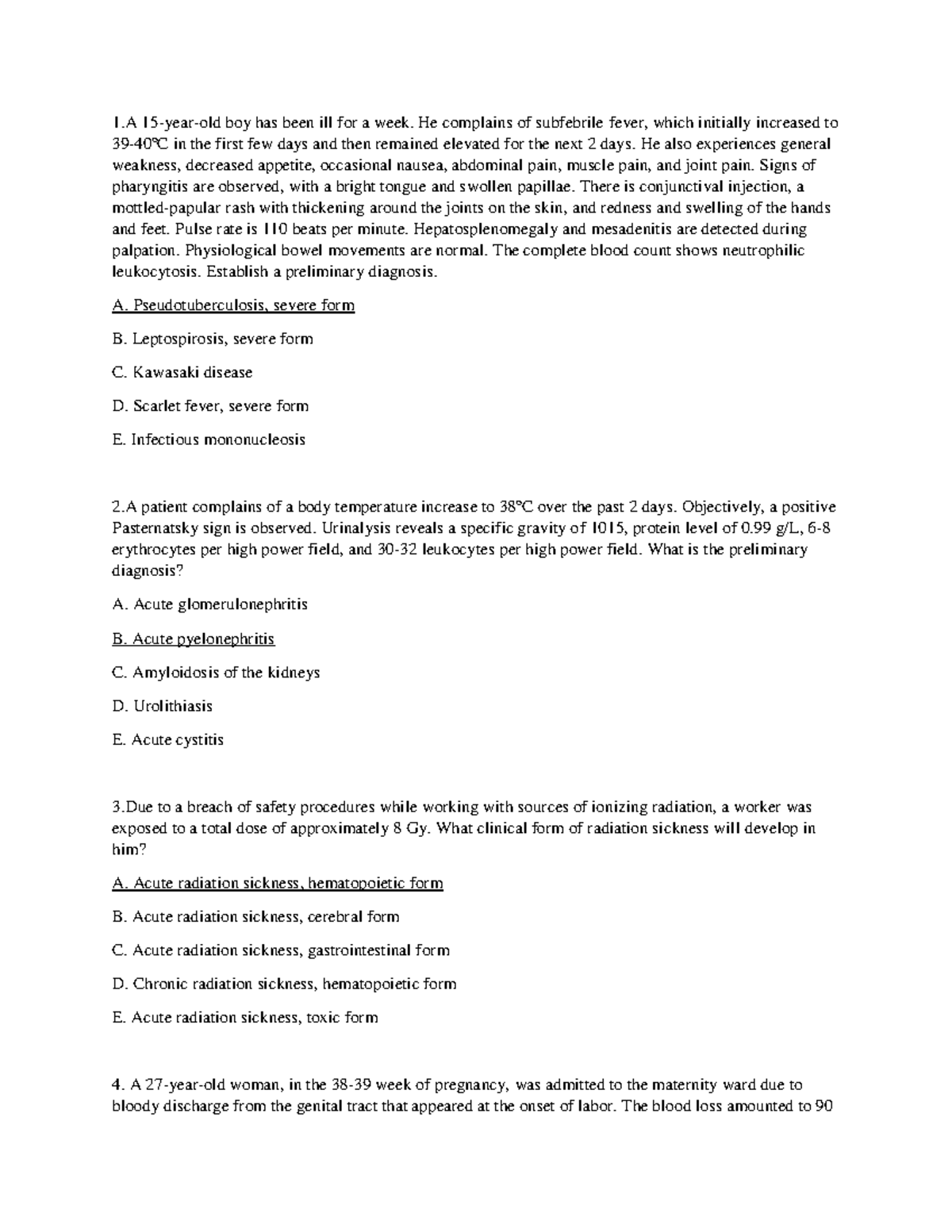 Dr ashiq krok 2023 - Krok2 - 1 15-year-old boy has been ill for a week ...