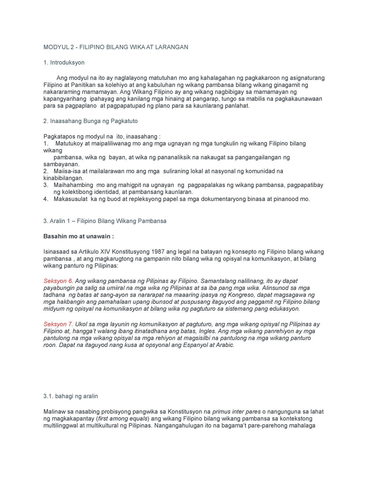 Fildis Modyul 2 Filipino Sa Ibat Ibang Disiplina - MODYUL 2 - FILIPINO ...