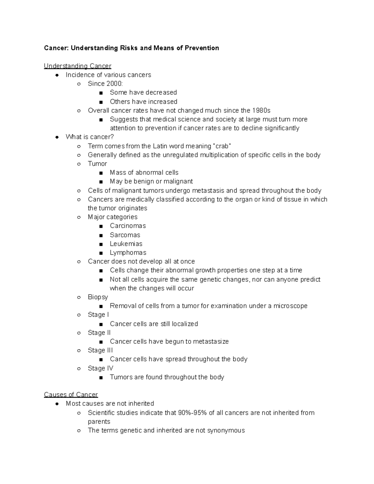 8. Cancer: Understanding Risks and Means of Prevention - Cancer ...