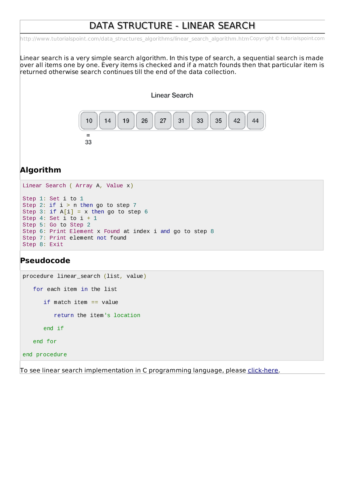 linear-search-algorithm-tutorialpoint-studocu