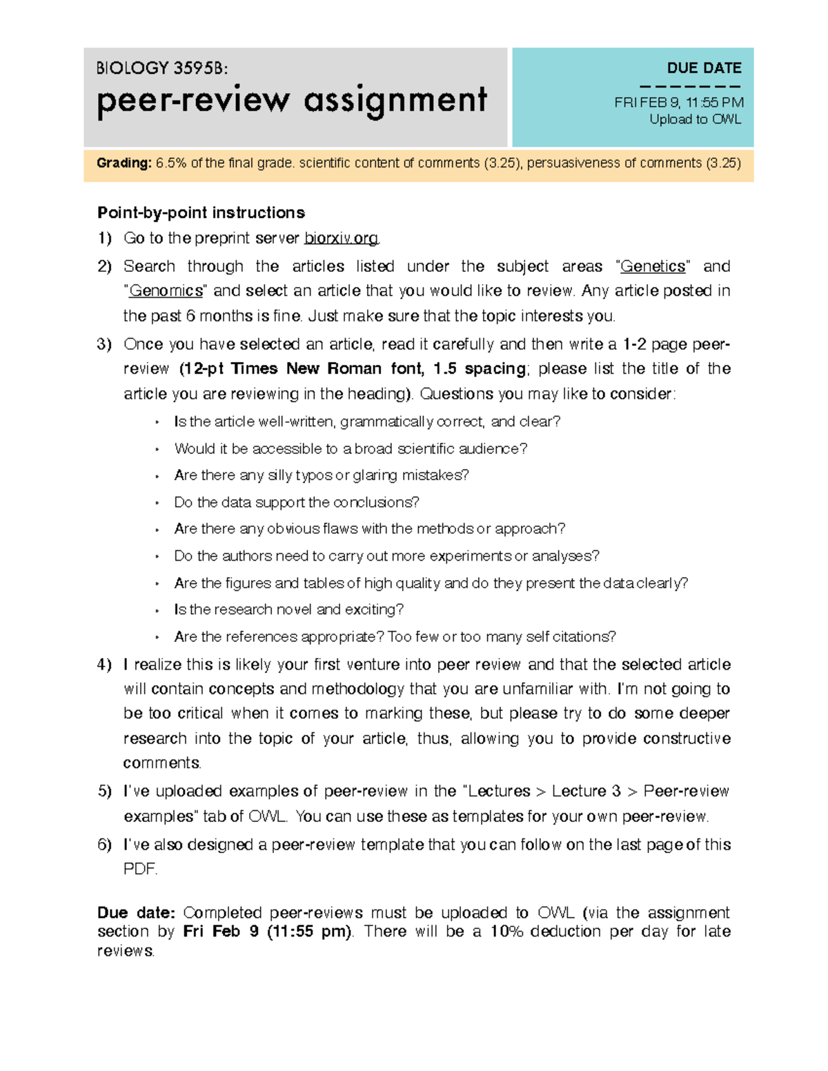 Peerreview instructions 2024 Pointbypoint instructions 1) Go to