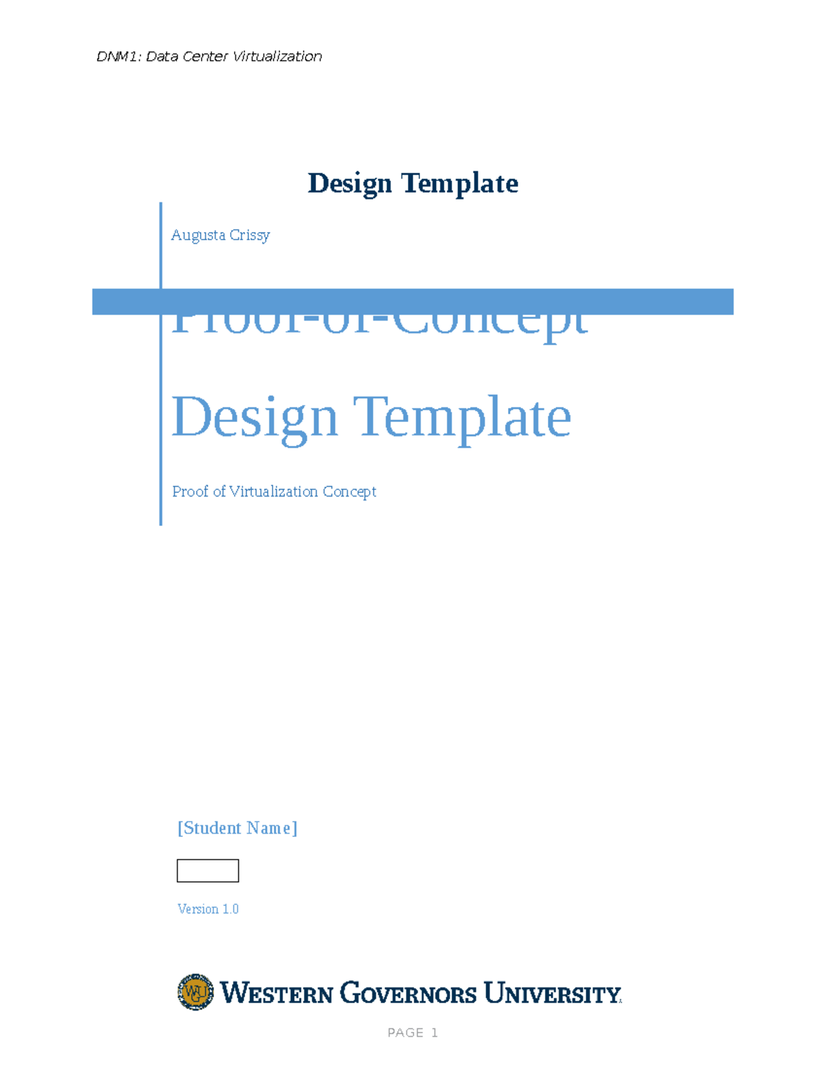 Proof-of-Concept Design Template - DNM1: Data Center Virtualization ...