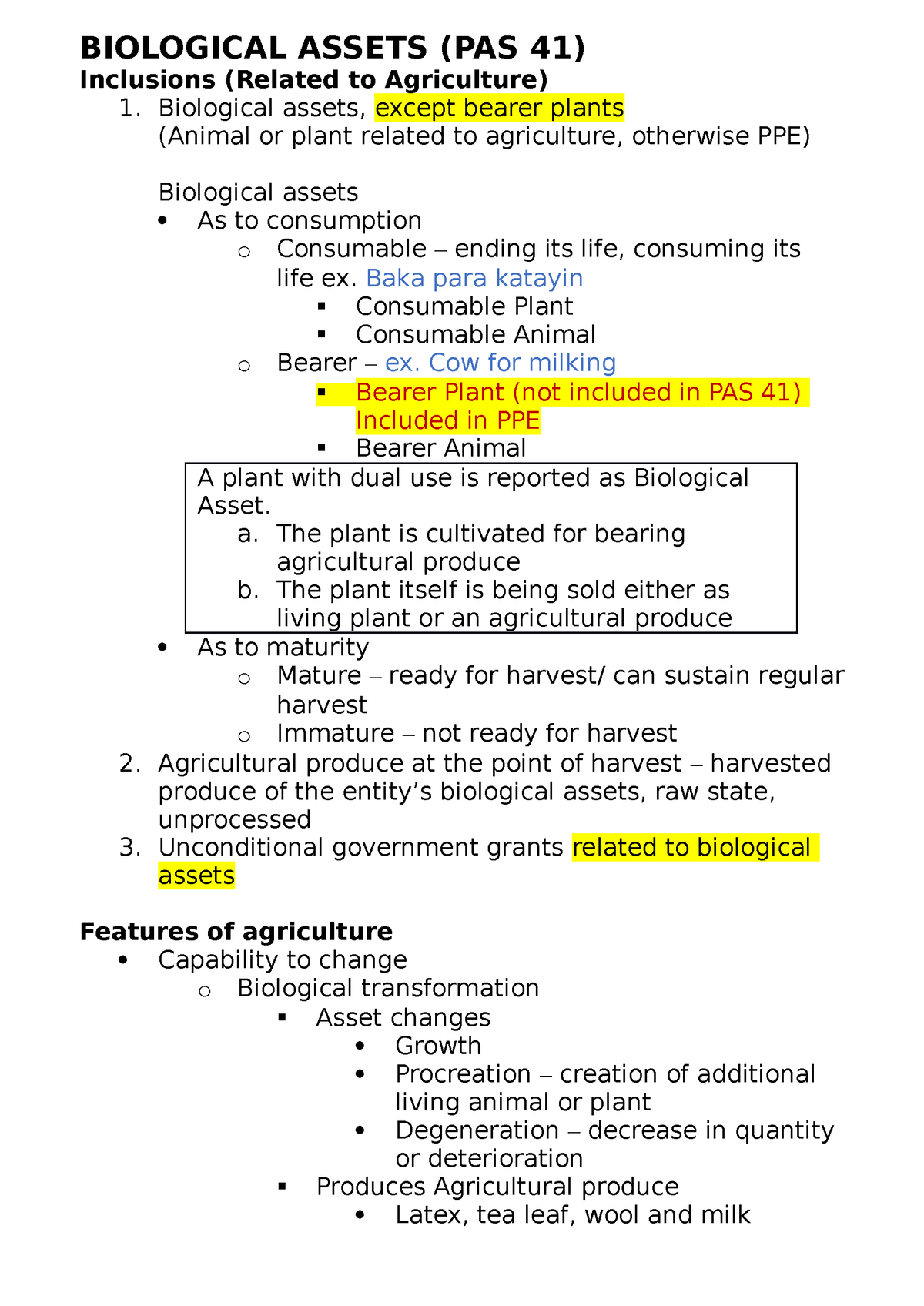 Financial Accounting And Reporting - BIOLOGICAL ASSETS (PAS 41 ...