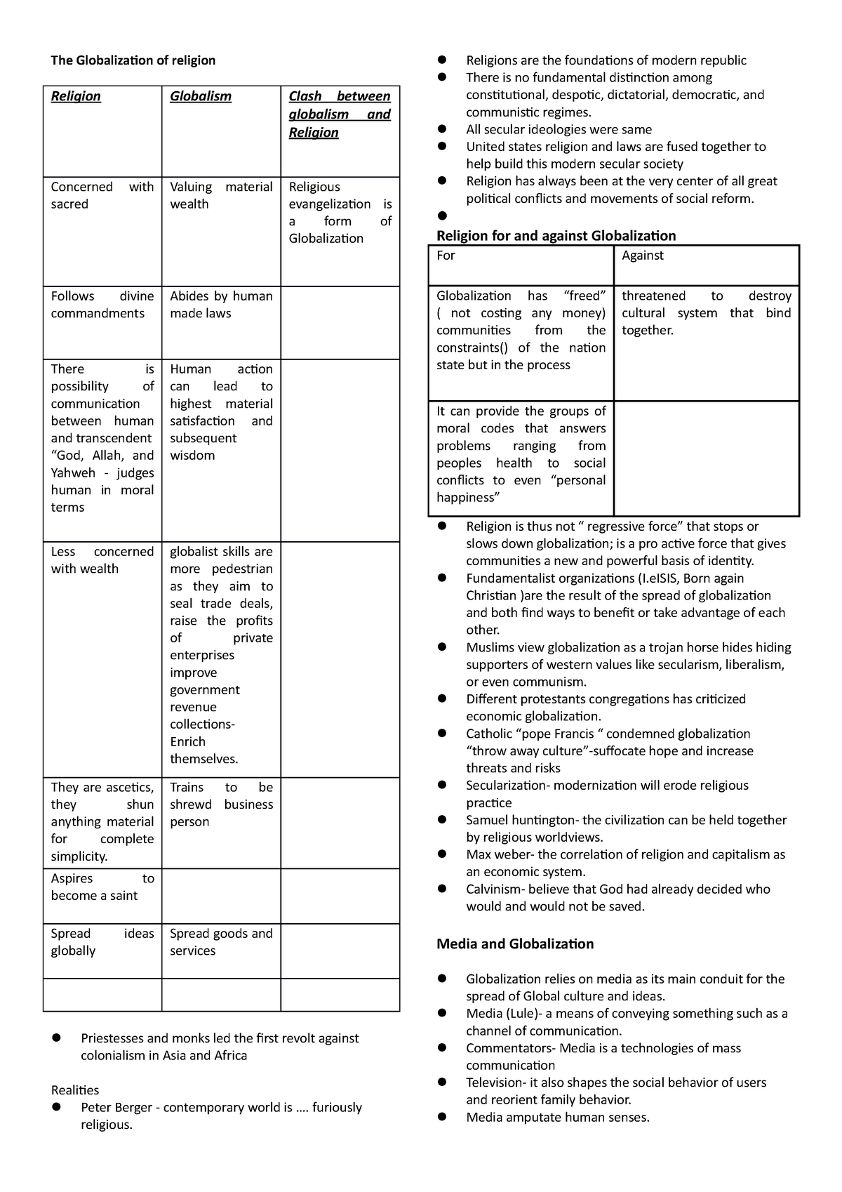 Reviewer 1 - The Globalization of religion Religion Concerned sacred ...